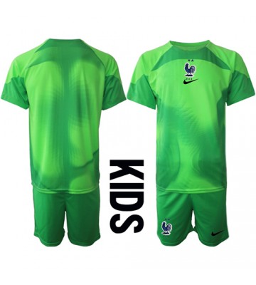 Francja Bramkarskie Koszulka Wyjazdowych Dziecięca MŚ 2022 Krótki Rękaw (+ Krótkie spodenki)
